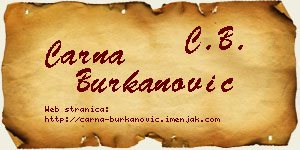 Čarna Burkanović vizit kartica
